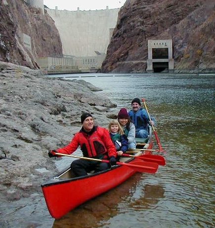 From front to back - Fernando Roth, his daughter Alison; his brother Dario's wife, Magdalen and Dario Roth (Class of '73) at Hoover Dam on a cold
January morning at 6 am.

