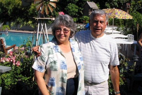 Jim and Barbara Heiner
in their backyard 6/3/06