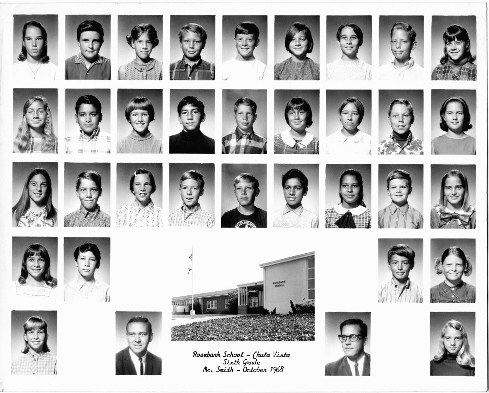 Rosebank Elementary, October 1968, 6th Grade. Submitted by Roy Bottger